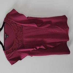 Burgundy Banana Republic Ruffle Top XS
